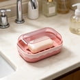 thumbnail image 6 of Leakproof Soap Dish with Lid & Draining Layer, Shatterproof Travel Bar Soap Holder Case Container, Portable Travel Size Toiletries Essentials for Camping, Gym, Bathroom, Pink, 6 of 6