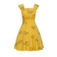 thumbnail image 2 of Yellow Sleeveless Square Neck Dress Halloween Costumes for Women, Movie Inspired Outfit for Cosplay Party Events, 2 of 9