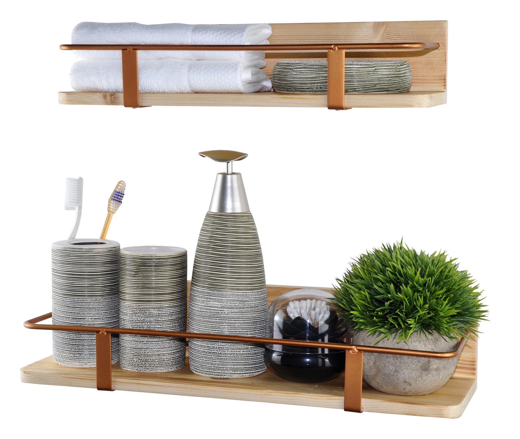 Wall Mount Display Floating RV Shelves with Rail, Home Storage Organize