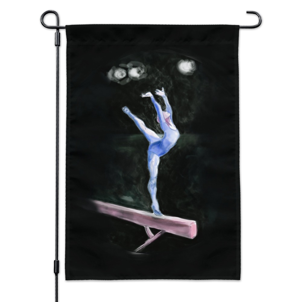 Female Gymnast on Vault Pommel Horse Gymnastics Garden Yard Flag
