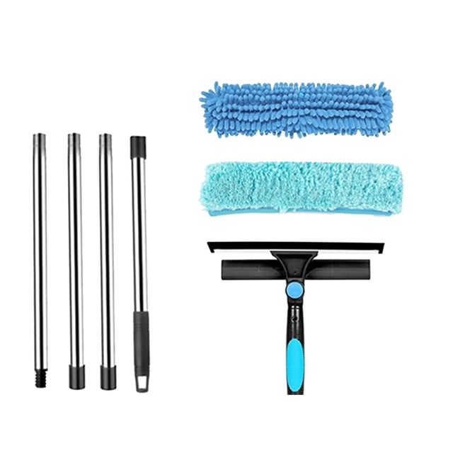 2 In 1 71inch Window Cleaning Brush With Squeegee Detachable Foldable Scrubber For Glass Tile Wood Floor Washing Brush With Telescopic Extendible Telescopic Washing Brush 180cm Sponge Brush Holder for