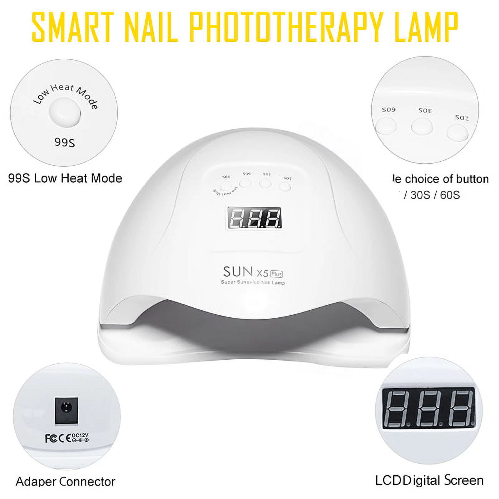 UV LED Nail Lamp,Nail Dryer LED UV Nail Light for Gels Polishes with Sensor 4 Timer FZFLZDH 80W SUN5 （White）