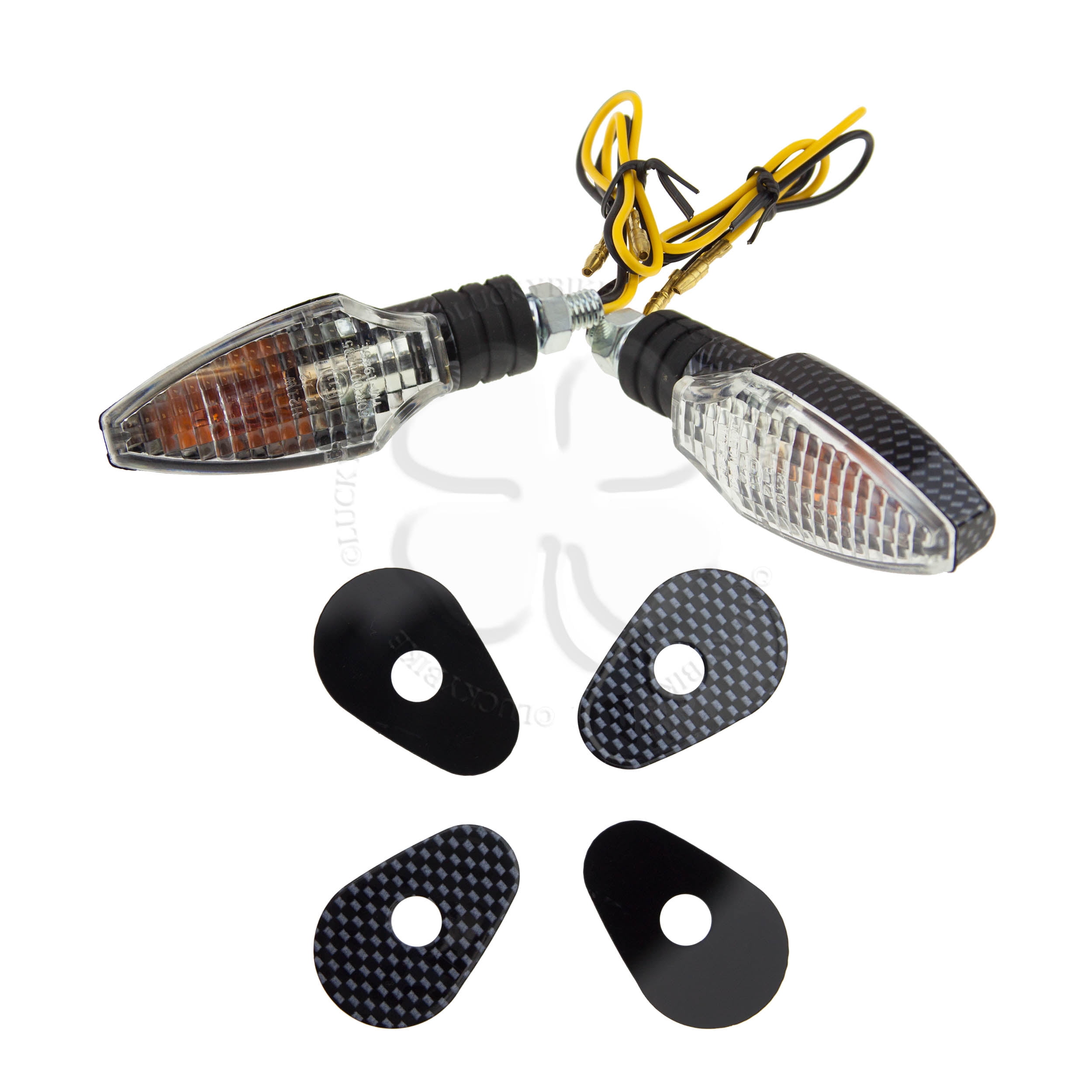 Navajo Carbon Turn Signal & Adapter Plate Kit Yamaha YZF R6 R1 FZ1 FZ6 FZ8 Fazer