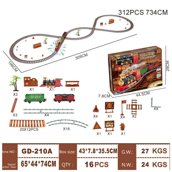 Jeux de Jouets pour Enfants, Décorations de Noël, Jouets pour Bébés en Solde, Jouets Originaux pour Filles Garçons, Ensemble de Train Jouet avec Lumières et Sons, Train de Noël à Vapeur, Pistes Ferroviaires, Jouets à Piles pour Enfants