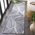 thumbnail image 3 of SAFAVIEH Beach House Aline Botanical Indoor/Outdoor Runner Rug, Navy/Ivory, 2' x 8', 3 of 7