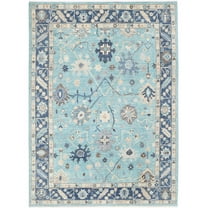Hand Knotted Oushak Wool Rug - 8'11'' x 12'1''