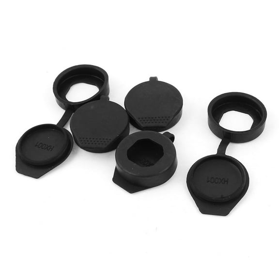 5PCS Black Rubber Key Panel Cam Lock Dust Waterproof Cover Black