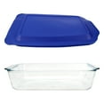 thumbnail image 3 of Pyrex 233-D 5Qt Glass Baking Dish and 233-PC 3qt Lagoon Blue Lid, 3 of 3