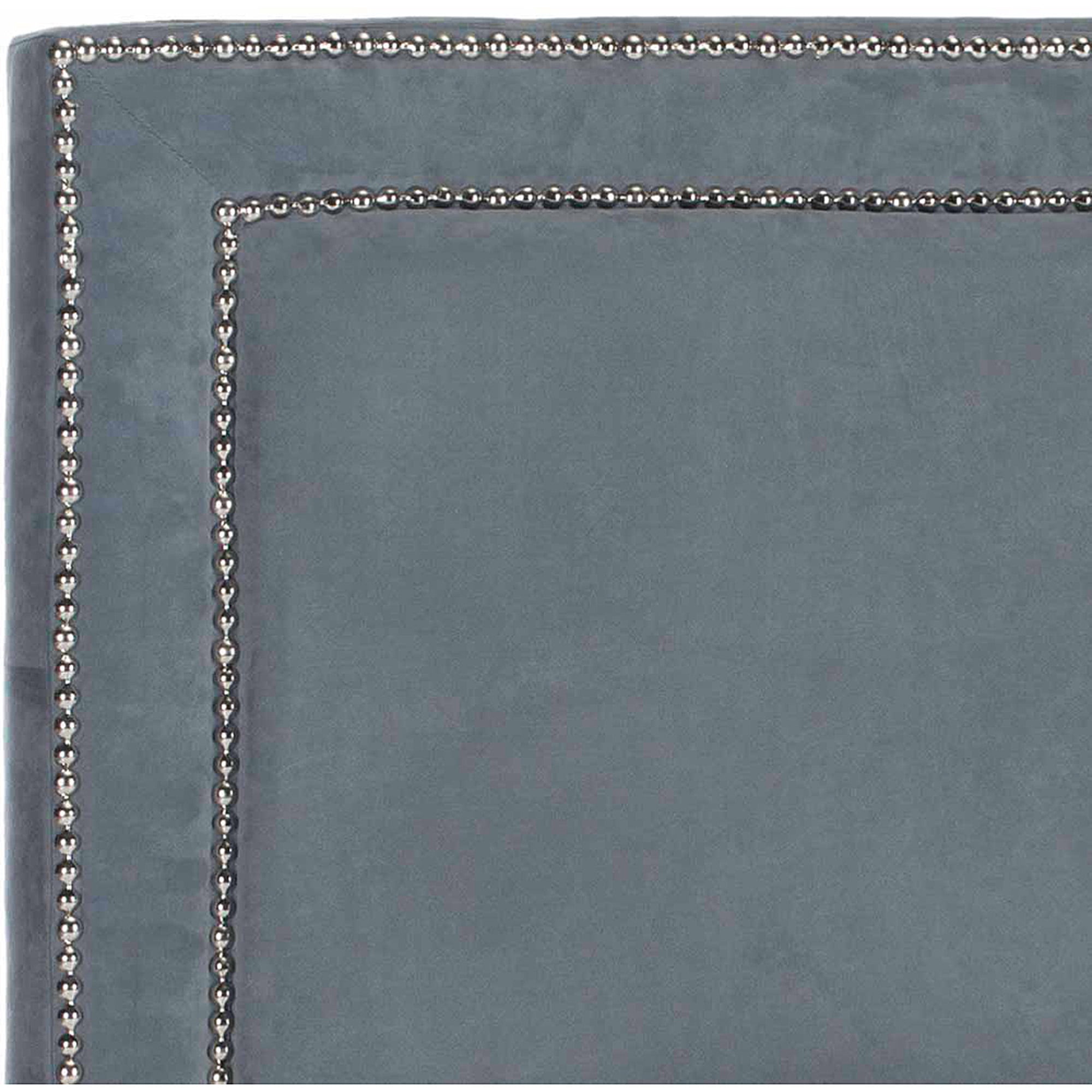 Safavieh Cory Modern Elegant Upholstered Headboard with Nail Heads, Queen, Grey