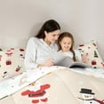 thumbnail image 4 of Manfei Children Merry Xmas Bedding Comforter Set 7pcs, Snowman Santa Claus Full Bedding Set, Christmas Tree Stocking Fitted Sheet Flat Sheet, Luxury Bedroom Decor, 4 of 8