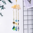 thumbnail image 3 of YAOMOBB Faux Crystal Wind Chime Shiny Rhinestones Wind Chimes Pendant Rainbow Maker Hanging Ornament Indoor Faux Crystal Cloud Wind Chime Golden Color Chain, 3 of 7