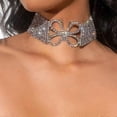 thumbnail image 2 of Wid Rhinestone Necklaces Silver Butterfly Choker Necklace Full Crystal Necklace Festival Party Neck Jewelry for Women and Girls, 2 of 4