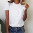 thumbnail image 5 of SOOMLON Valentine's Day Tshirt Women Lover Valentines Gift Comfy Short Sleeve Crew Neck Shirts Funny Love Heart Graphic Blouses Fashion Holiday Outfits 2025 White XL, 5 of 6