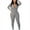 Dark Gray, variant on Ladies Tops Long Sleeve Clothes Ribbed Jumpsuits Ribbed Workout Rompers Long Sleeve Exercise Zipper Jumpsuit
