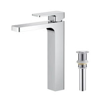 Kibi Blaze-T Single Handle Bathroom Vessel Sink Faucet with Pop Up Drain