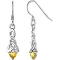 thumbnail image 1 of Aretes Mujer 925 Aretes De Plata Para Mujer con Piedra De Nacimiento Nudo Celta Corazón Accesorios Joyería Pendientes Con Caja De Regalo, 1 of 4