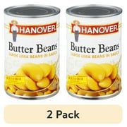 (2 pack) Hanover Butter Beans Large Lima Beans in Sauce, 15.5 oz Can – Rich-in-Fiber Southern-Style Side