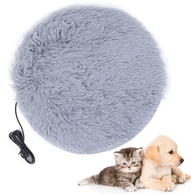 Plush Professional Manufacturing Pet Electric Blanket, Pet Mat, 1PCS For Small Dogs Silver Gray