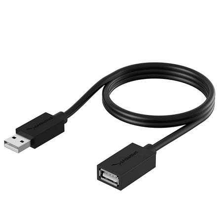 UPC: 0819921012593 | Sabrent 22AWG USB 2.0 Extension Cable – A-Male to A-Female [Black] 3 Feet (CB-2030)