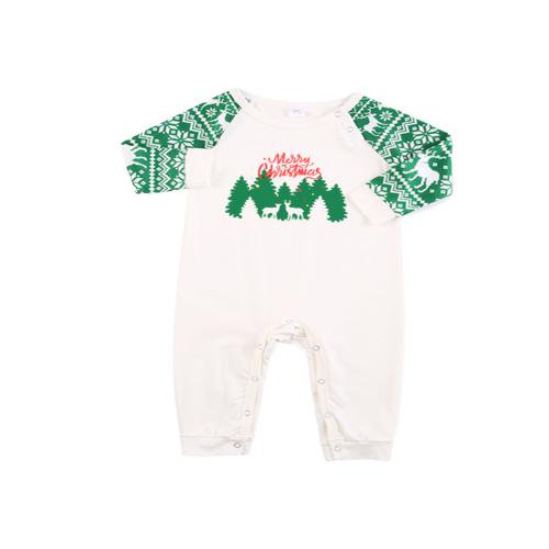 Opperiaya Vêtements de Nuit de Noël Parent-Enfant Hauts à Col Rond Pantalons / Barboteuse
