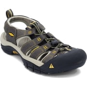 KEEN Newport H2 Closed Toe Water Sandals Raven/Aluminum Grey 7.5 M | Water Shoes | Barefoot Shoes Men | Cruise Essentials | Beach Shoes | Part Water Sandal, Part Hiker | Eco Anti-Odor