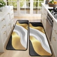 thumbnail image 4 of Kitchen Rugs Sets Of 2,Black Marble Gold Line Pattern Anti Fatigue Kitchen Mat Rugs Non Slip Washable,Decorative Kitchen Floor Mats for Kitchen,Sink,Laundry,17"x47"+17"x47", 4 of 5