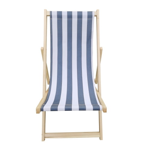 Wood Beach Chair, Foldable Sling Chair Adjustable Heigh,Portable 
