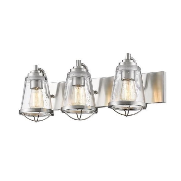 3 Light Bath Vanity In Coastal Style-8.88 Inches Tall And 24 Inches Wide-Brushed Nickel Finish Z-Lite 444-3V-Bn
