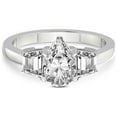 thumbnail image 3 of 2 Carat IGI Certified Pear Shape Lab Grown Diamond Engagement Ring | 14K White Gold |Dianna Three Stone Side Trapezium Diamond Ring | FG-VS1-VS2 Quality Friendly Diamonds, 3 of 5