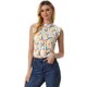 thumbnail image 1 of Blusa elegante Allegra K Sin mangas Vintage de la Década de 1950 con volantes para Oficina de Negocios Mujer Blanco Azul Floral XL, 1 of 6