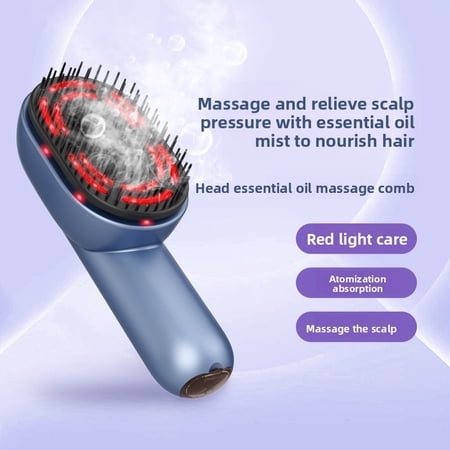 Portable Handheld Scalp Massager Brush with Mist Atomizer, Rechargeable Electric Hairbrush with 167 Massage Nodes and Red Light for Daily Grooming and Personal Maintenance