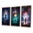 thumbnail image 3 of Designart "Ethereal Body Glowing Light Awakening III" Robot Framed Wall Art Set Of 3 - Blue Modern Frame Gallery Set For Office Decor, 3 of 6