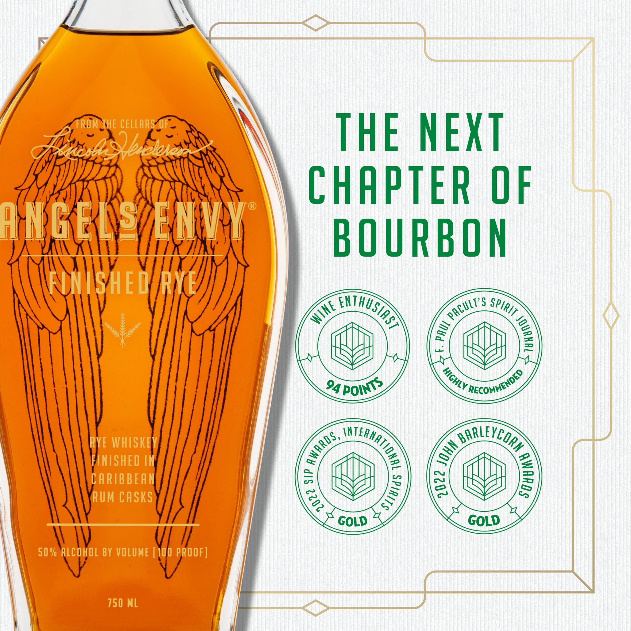 I♡YAYページ　アンディ・レイキ　Angel  Wings Angel's Envy Finished Rye Whiskey, 750 mL Bottle, ABV 50