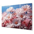 thumbnail image 2 of Designart "Pink Daisies I" Floral Metal Wall Décor Set, 2 of 5