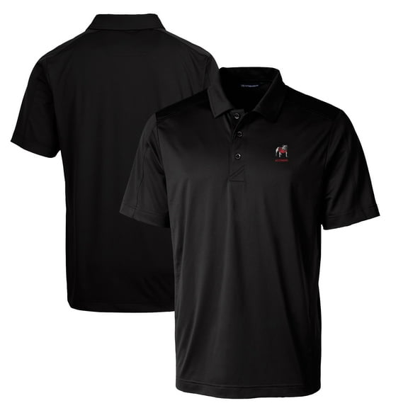 Men's Cutter & Buck Black Georgia Bulldogs Alumni Logo Prospect DryTec Textured Stretch Polo