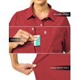 thumbnail image 5 of Little Donkey Andy Women's UV Breathable Striped Shirt, Short Sleeve Button Down for Shirt Travel Camping(Red XS), 5 of 7