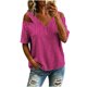 thumbnail image 2 of Neewe Women's 2026 Spring Summer Striped V Neck Short Sleeve Pullover Blouse Off Shoulder T-Shirts, 2 of 6