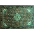 thumbnail image 1 of Ahgly Company Machine Washable Indoor Rectangle Persian Turquoise Blue Traditional Area Rugs, 2' x 4', 1 of 1