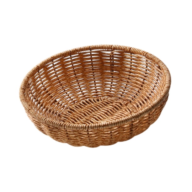 Cesta de ratán para pan, cesta de frutas, cesta para guardar aperitivos, redonda, multiusos. 20 cm x 65 cm