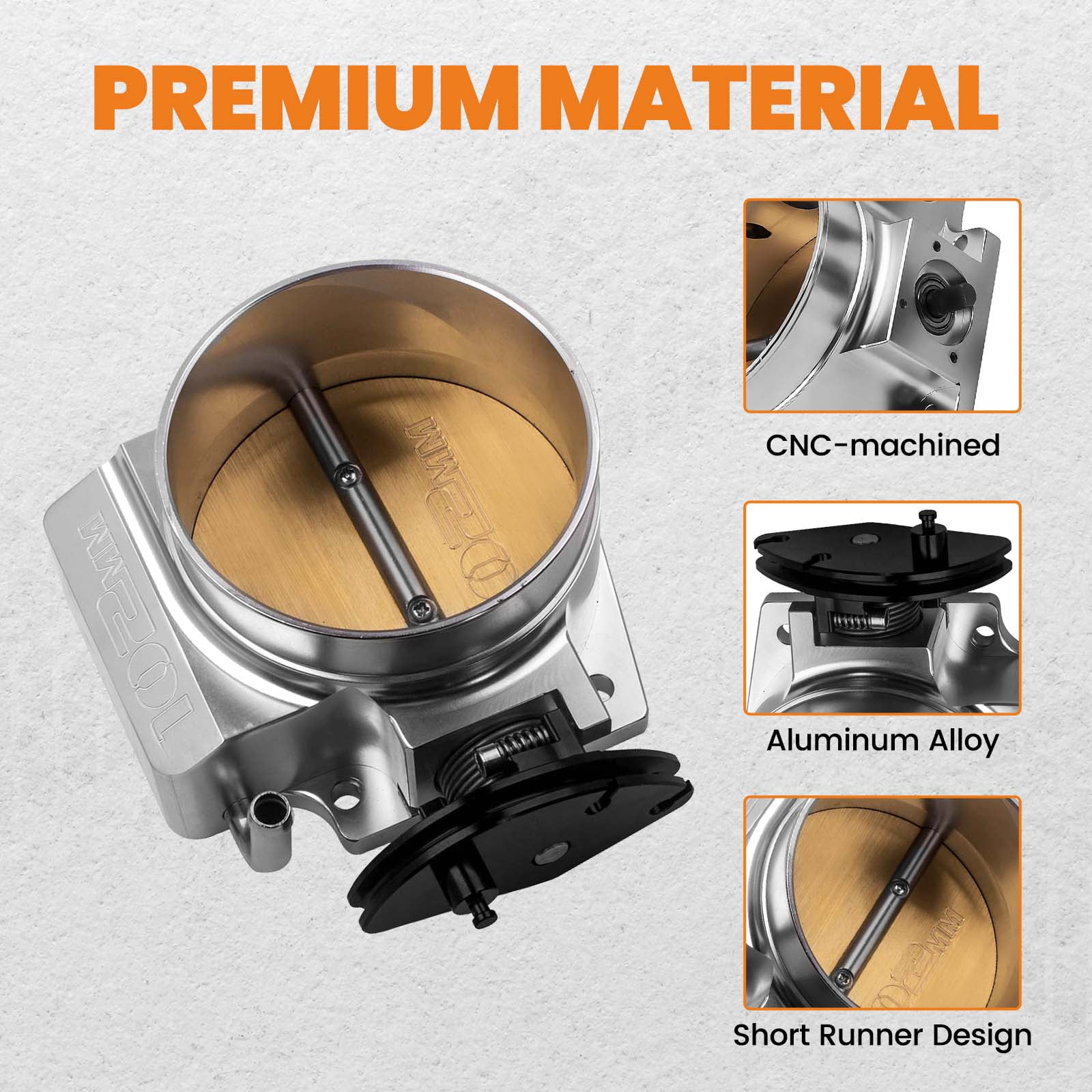 maXpeedingrods 102mm Throttle Body Assembly with TPS IAC Throttle Position Sensor for Chevy LSX LS LS1 LS2 LS7 Silver