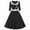 Black, variant on Hxshgdsn Vintage Dress for Women with Buttons Notch Lapel V-neck 3/4 Sleeve Cocktail Party Gown Swing Midi Dresses,Black,XL