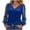 Blue, variant on Women's Sequin Blouses Shiny Glitter Sheer Mesh V Neck Splice Sparkly Dressy Long Sleeve Loose Tunic Casual (Green, L)