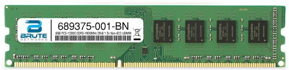 689375-001 HP Compatible 8GB PC3-12800 DDR3-1600MHz 2Rx8 1.5v Non-ECC UDIMM