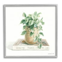 Stupell Industries Potted Plant on Garden Book Painting Gray Framed Art Print Wall Art, Design by Danhui Nai