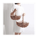 thumbnail image 2 of Cesta de mimbre para niña de las flores tejida a mano con asa, cesta de almacenamiento de mimbre, cesta de picnic vacía, cestas de flores para niña de las flores para bodas, 2 of 6