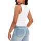 thumbnail image 3 of Camisetas sin mangas de cuello redondo acanaladas para mujer ATHLECHIC, color blanco, 3 of 5