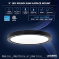 thumbnail image 7 of Luxrite Slim 9" LED Flush Mount 18W 1200LM 5CCT Dimmable Wet Rated Black 2 Pack, 7 of 7