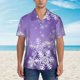 thumbnail image 2 of Balery Snowflakes Camisas hawaianas de manga corta para hombre, camisas playeras de corte holgado, camisas de vacaciones con botones,3X-Large, 2 of 7