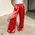thumbnail image 2 of Gunia Wide Leg Pants Women Casual Pants Elastic Waist Loose Fit Trousers Soft Flowy Straight Leg Pants Summer Flowy Pants, 2 of 5