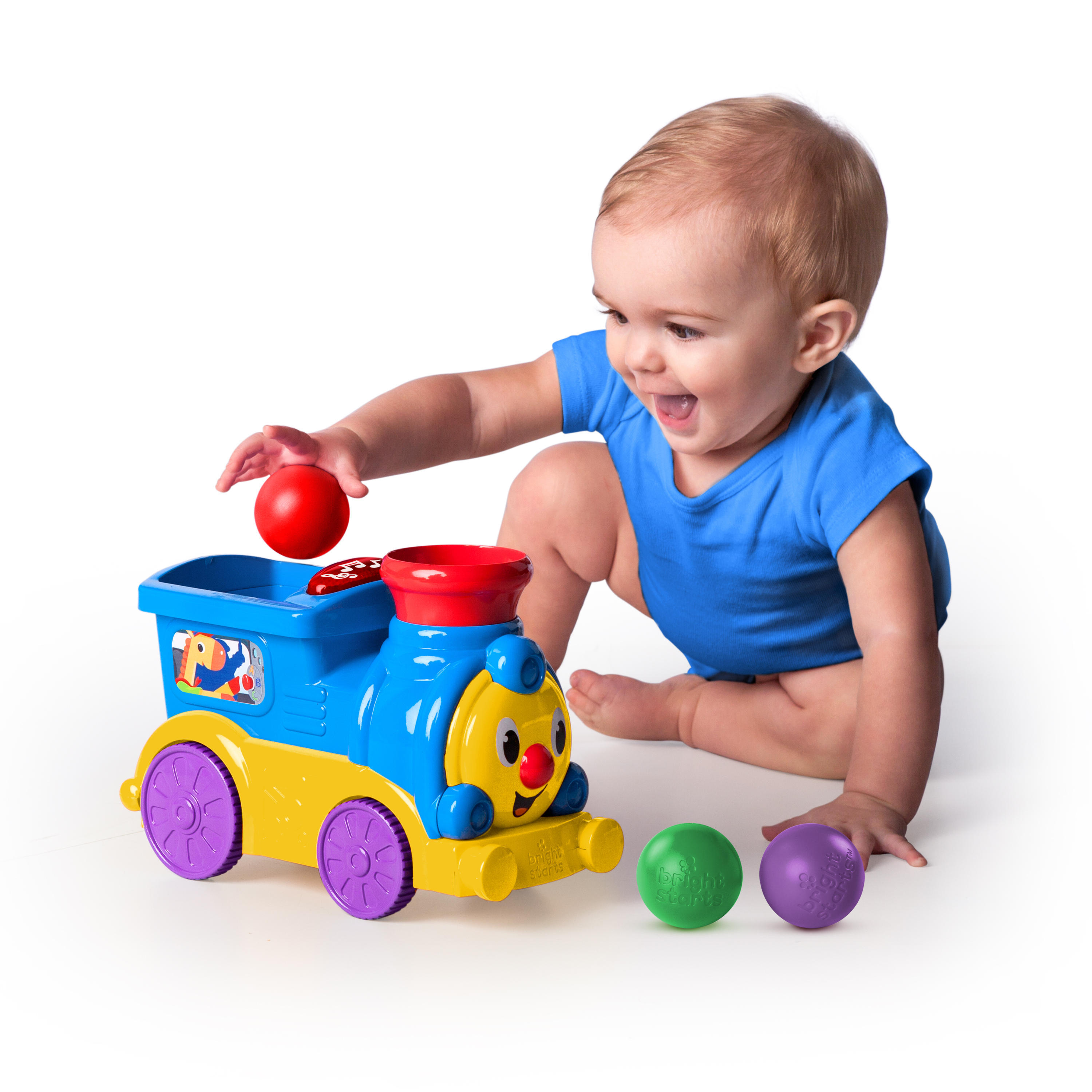 bright starts roll & pop train toy